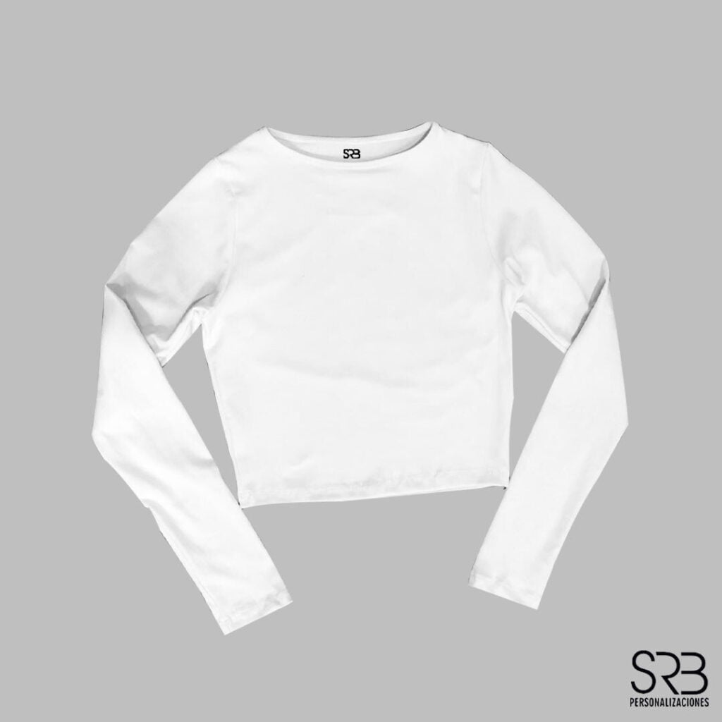 remera blanca manga larga mujer